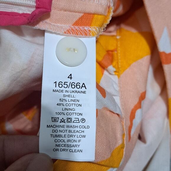 Kate Spade New York Linen Blend Boho Plain Weave Wide Leg Size 4 Multi- Color - Picture 5 of 16